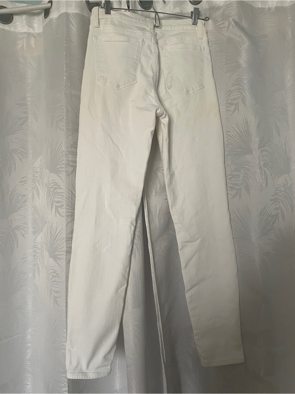 J crew Women's White High-Rise Straight Jeans